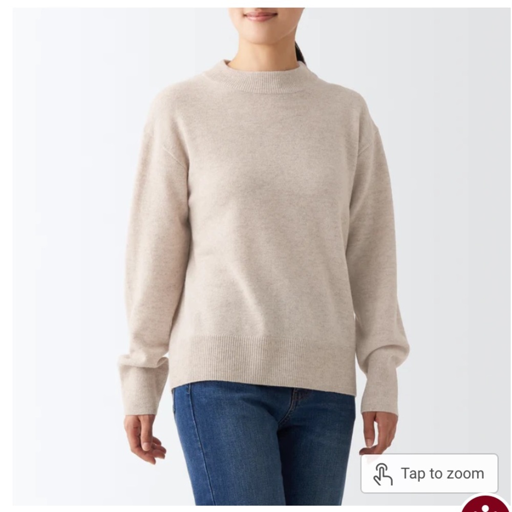 NWT Muji Mock Neck Yak Wool Sweater - Size S - Picture 1 of 11